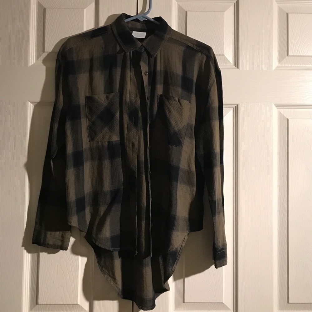 Nordstrom rack green and black flannel